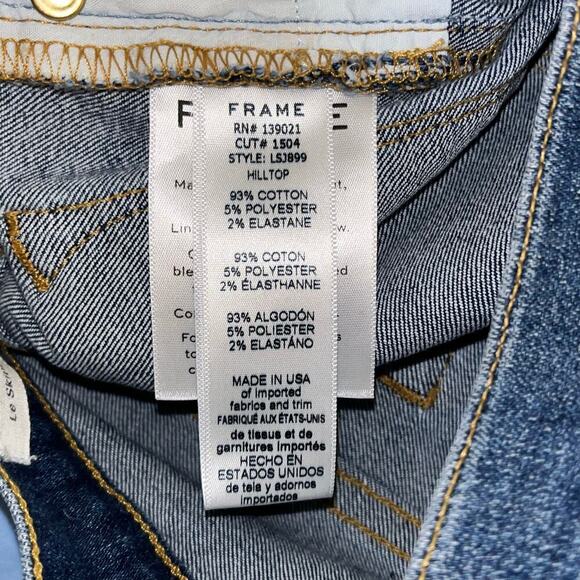 FRAME Le Skinny de Jeanne Distressed Skinny Jeans Hilltop Wash Size 25 - Picture 6 of 8